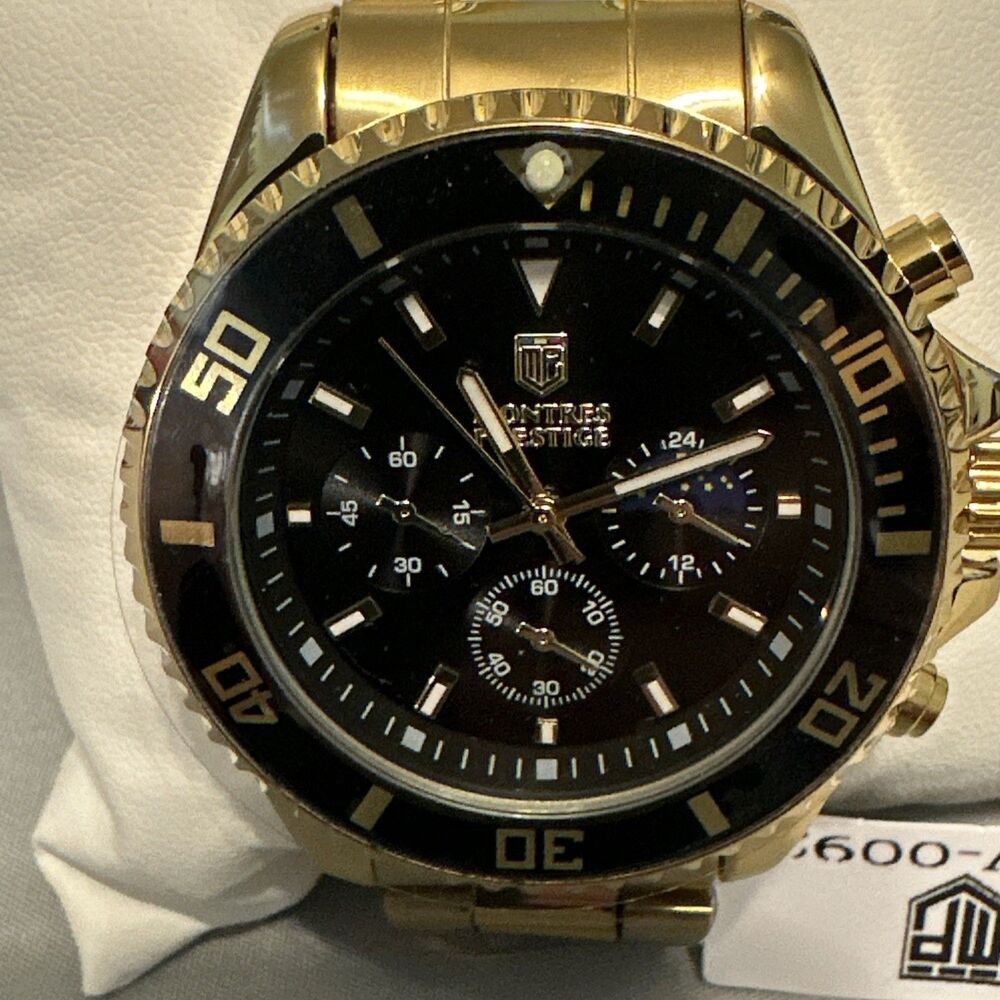 Invicta X Montres Prestige Men's Gold/Black Watch 42mm MPW-0092 New!